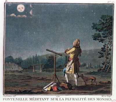 Bernard Le Bovier de Fontenelle (1657-1757) Mediterend over de Proliferatie van Werelden, 1791 door Jean Baptiste Morret